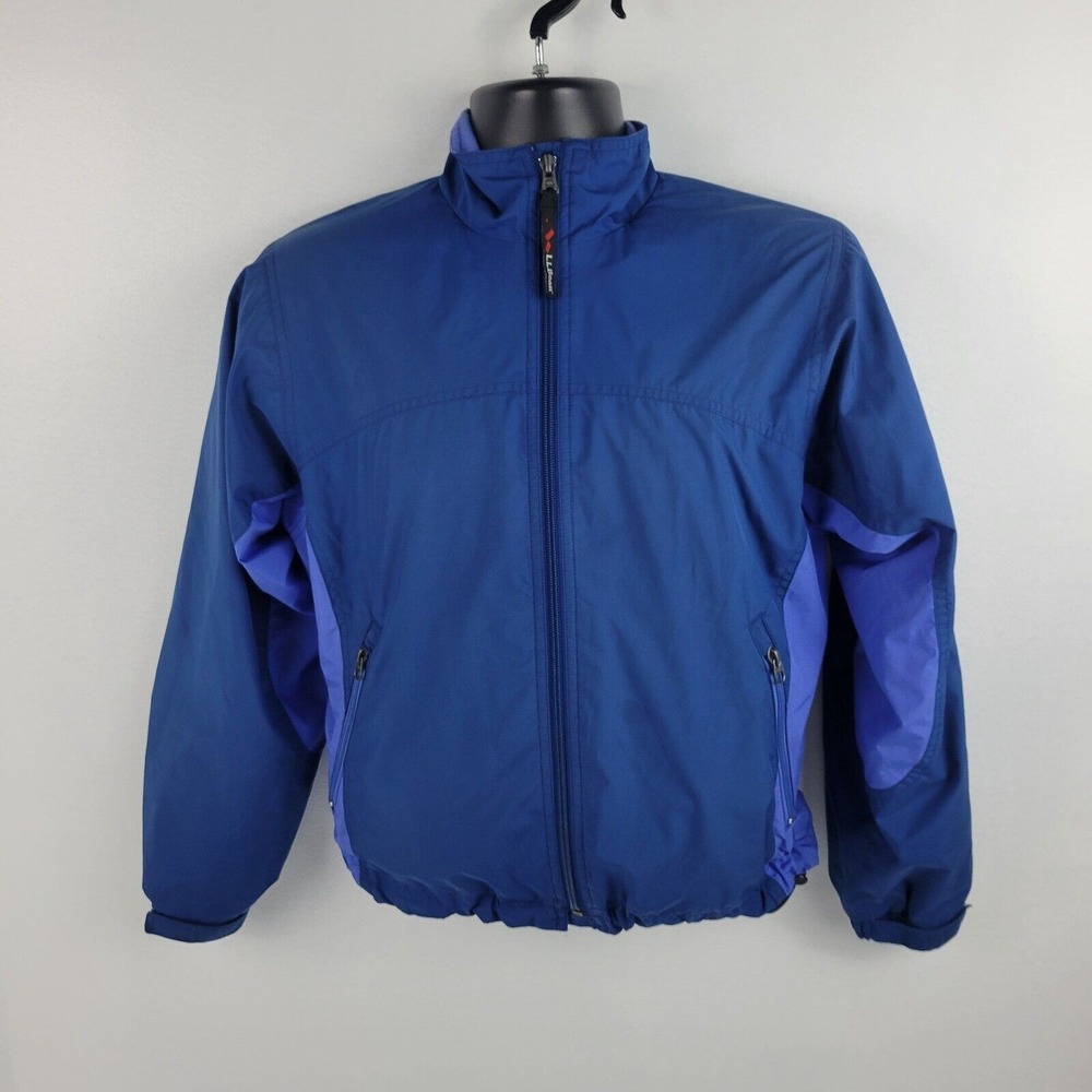 L.L.Bean rain‎ windbreaker jacket s46 womens S blue full zip